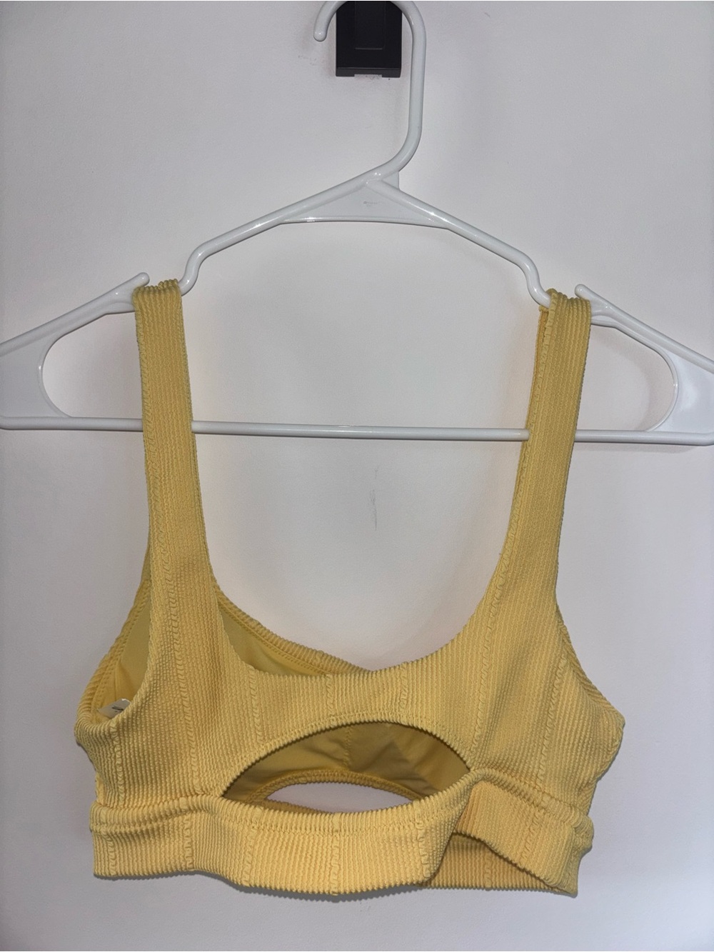 Yellow Ribbed Scoop-Cut Bikini - Picture 2 of 4